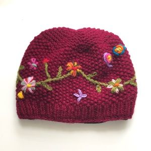 embroidered wool hat